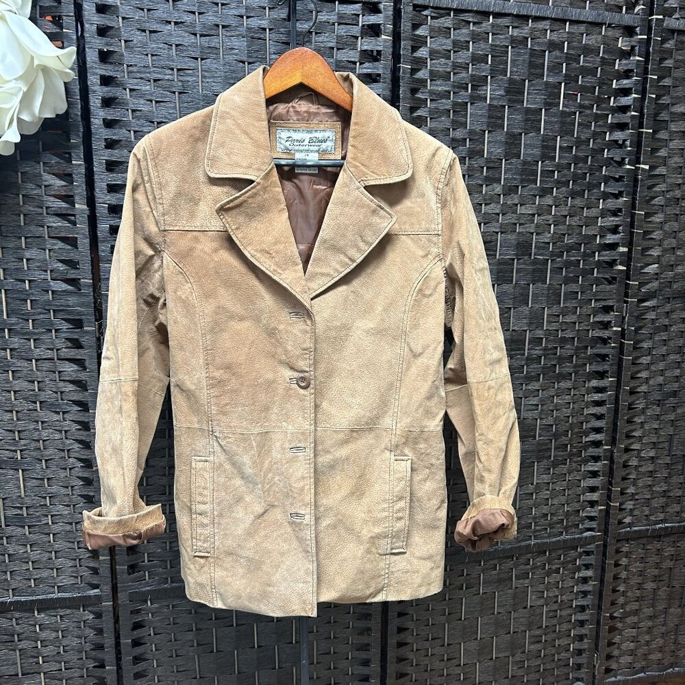 Paris Blues Y2K Brown Genuine Leather Suede Jacket Size 2X